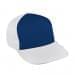 Navy Flat Brim High Crown-White Back Half, Visor