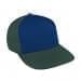 Navy Flat Brim High Crown-Hunter Green Back Half, Visor