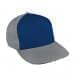 Navy Flat Brim High Crown-Light Gray Back Half, Visor