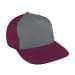 Light Gray Flat Brim High Crown-Burgundy Back Half, Visor