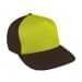 Safety Green Flat Brim High Crown-Black Back Half, Visor
