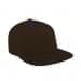 Black Flat Brim High Crown-Royal Blue Stitching, Eyelets