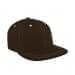 Black Flat Brim High Crown-Putty Stitching, Eyelets