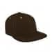 Black Flat Brim High Crown-Khaki Stitching, Eyelets