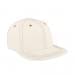 White Flat Brim High Crown-Khaki Stitching, Eyelets