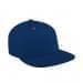 Navy Flat Brim High Crown-Red Stitching, Eyelets