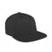 Dark Gray Flat Brim High Crown-Black Stitching, Eyelets