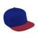 Royal Blue Flat Brim High Crown-Red Button, Visor