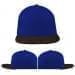 USA Made Royal Blue-Black Flat Brim High Crown Cap