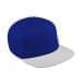 Royal Blue Flat Brim High Crown-White Button, Visor