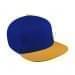 Royal Blue Flat Brim High Crown-Athletic Gold Button, Visor