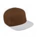 Brown Flat Brim High Crown-White Button, Visor