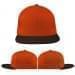 USA Made Orange-Black Flat Brim High Crown Cap