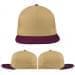 USA Made Khaki-Burgundy Flat Brim High Crown Cap