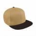 Khaki Flat Brim High Crown-Black Button, Visor