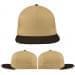 USA Made Khaki-Black Flat Brim High Crown Cap