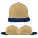 USA Made Khaki-Navy Flat Brim High Crown Cap