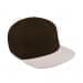 Black Flat Brim High Crown-Putty Button, Visor