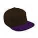 Black Flat Brim High Crown-Purple Button, Visor