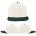 USA Made White-Hunter Green Flat Brim High Crown Cap