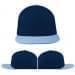 USA Made Navy-Light Blue Flat Brim High Crown Cap