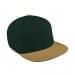 Hunter Green Flat Brim High Crown-Khaki Button, Visor