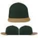 USA Made Hunter Green-Khaki Flat Brim High Crown Cap