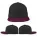 USA Made Dark Gray-Burgundy Flat Brim High Crown Cap