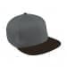 Light Gray Flat Brim High Crown-Black Button, Visor