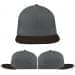 USA Made Light Gray-Black Flat Brim High Crown Cap