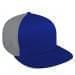 Royal Blue Flat Brim High Crown-Light Gray Back Half