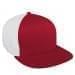 Red Flat Brim High Crown-White Back Half