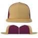 USA Made Khaki-Burgundy Flat Brim High Crown Cap