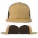 USA Made Khaki-Black Flat Brim High Crown Cap