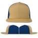 USA Made Khaki-Navy Flat Brim High Crown Cap