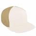 White Flat Brim High Crown-Khaki Back Half