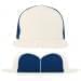 USA Made White-Navy Flat Brim High Crown Cap