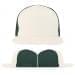 USA Made White-Hunter Green Flat Brim High Crown Cap