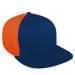 Navy Flat Brim High Crown-Orange Back Half
