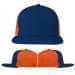 USA Made Navy-Orange Flat Brim High Crown Cap