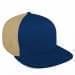 Navy Flat Brim High Crown-Khaki Back Half