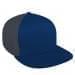 Navy Flat Brim High Crown-Dark Gray Back Half