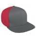 Light Gray Flat Brim High Crown-Red Back Half