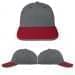 USA Made Light Gray-Red Lowstyle Structured Cap