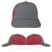 USA Made Light Gray-Red Lowstyle Structured Cap