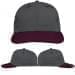 USA Made Light Gray-Burgundy Prostyle Structured Cap