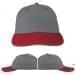 USA Made Light Gray-Red Unstructured "Dad" Cap