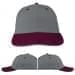 USA Made Light Gray-Burgundy Unstructured "Dad" Cap