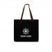 Screen Printed USA Made Black Leather Handle Zipper Pocket Dyed Canvas Tote