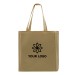 Screen Printed USA Made Natural Deluxe Long Handle Zip Top Natural Gusset